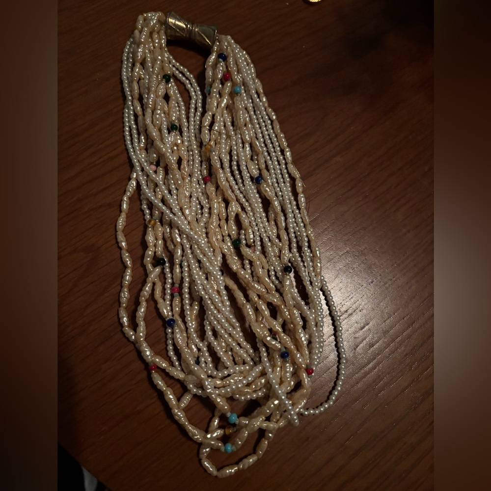 Multi strand fresh water pearl necklace